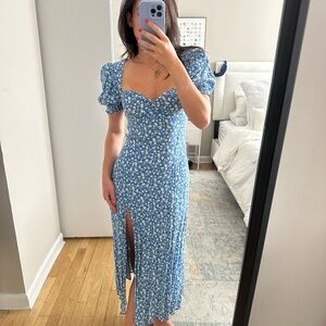 Reformation Blue Floral Dress